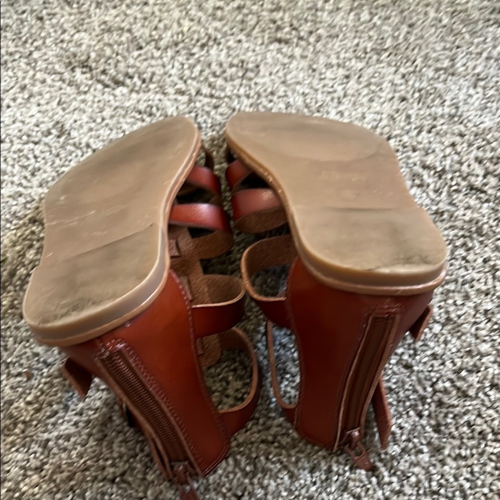 Amazon Essentials Brown Leather Gladiator Sandals - image 5